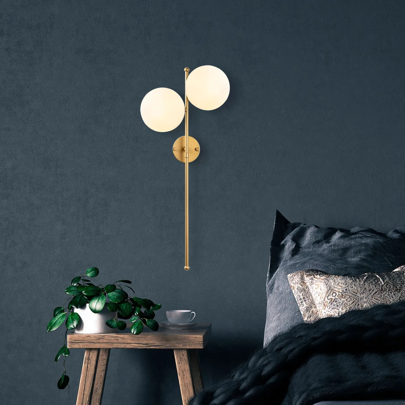 Wandlamp Fazli Goud 2-Lichts