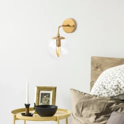 Wandlamp Horn Goud/Glas