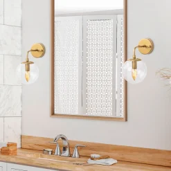 Wandlamp Horn Goud/Glas