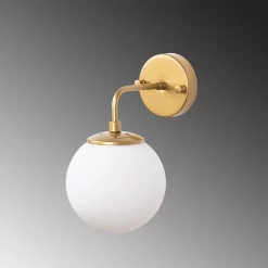 Wandlamp Horn Goud/Wit