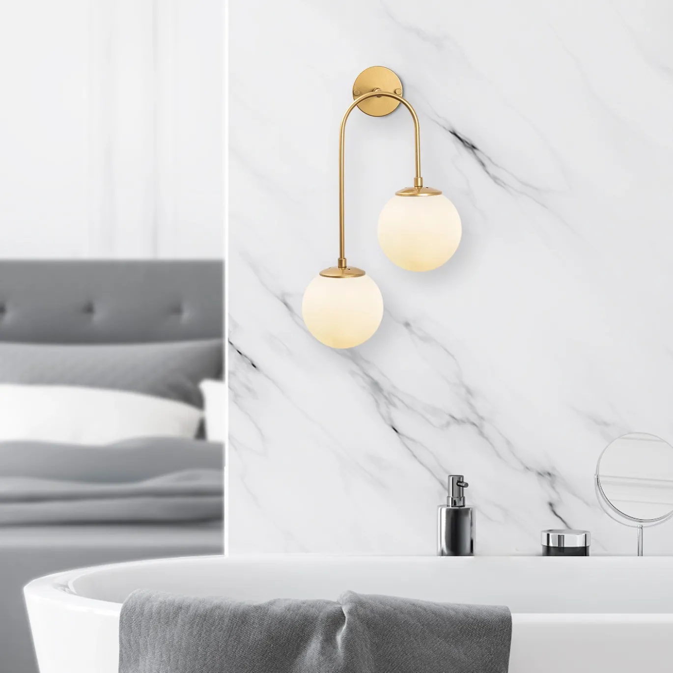 Wandlamp Jewel Goud 2-Lichts