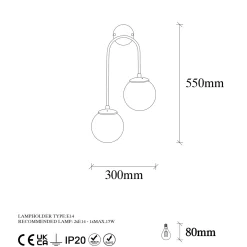 Wandlamp Jewel Zwart 2-Lichts
