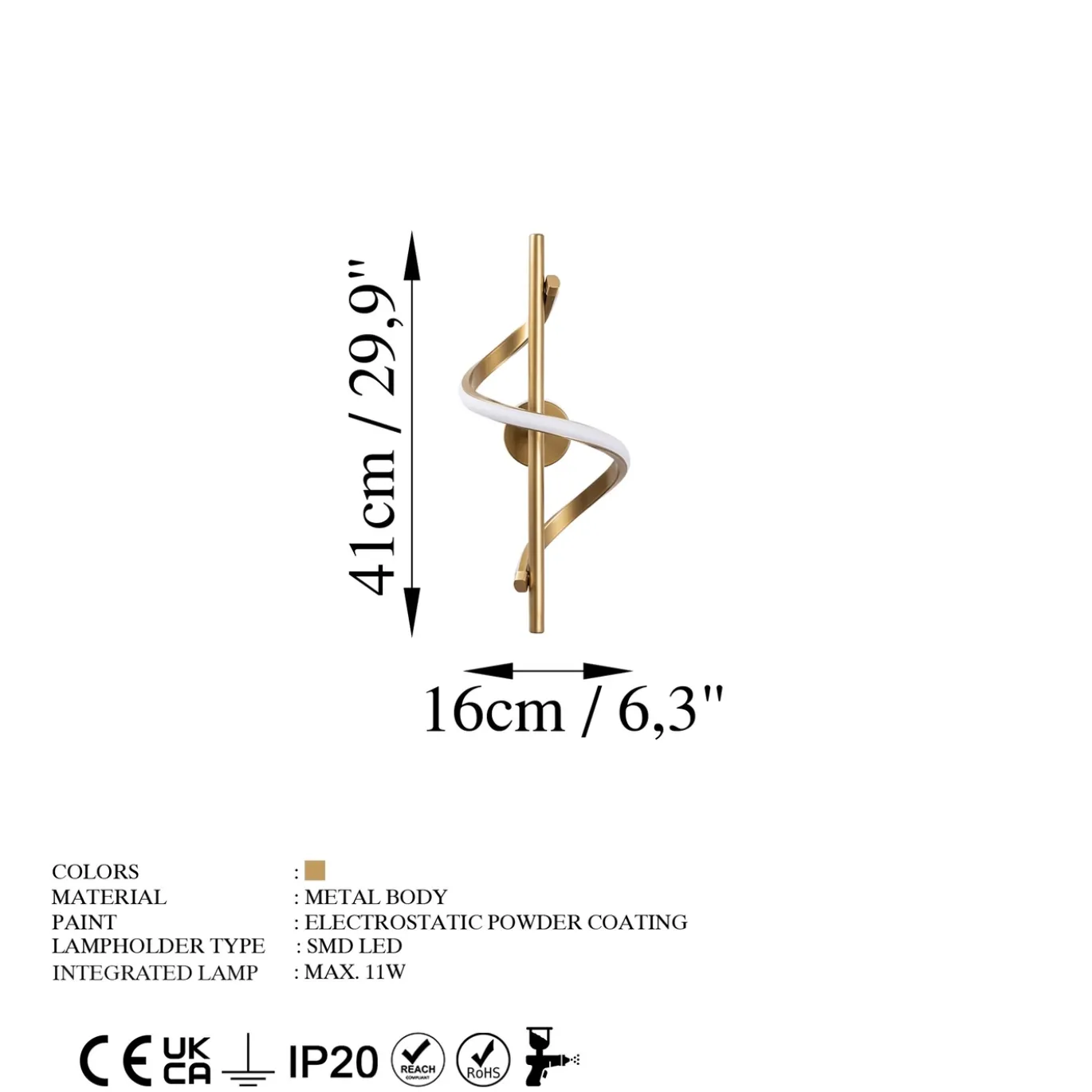 Wandlamp Likma Goud