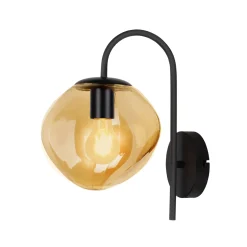 Wandlamp Mats 1-Lichts Amber Glas - Giga Meubel