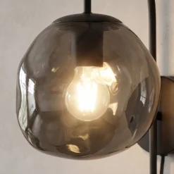 Wandlamp Mats 1-Lichts Smoke Glas - Giga Meubel