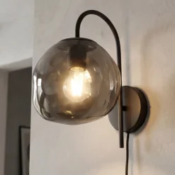 Wandlamp Mats 1-Lichts Smoke Glas - Giga Meubel