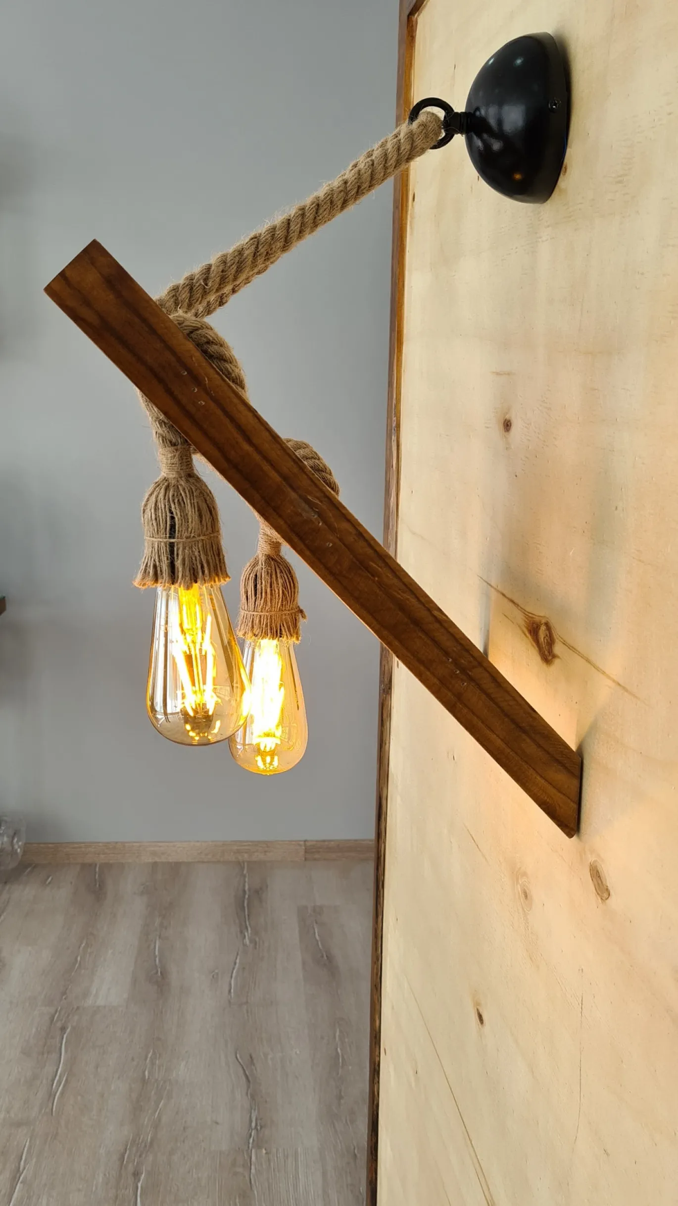 Wandlamp Merdiven 2-lichts Walnoot