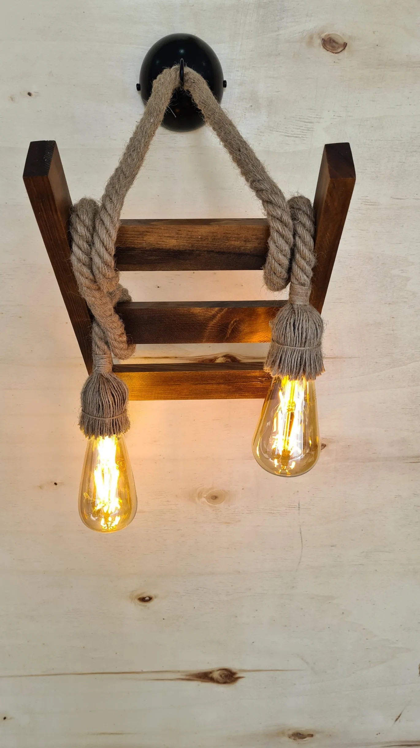 Wandlamp Merdiven 2-lichts Walnoot