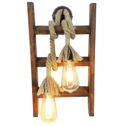 Wandlamp Merdiven 2-lichts Walnoot