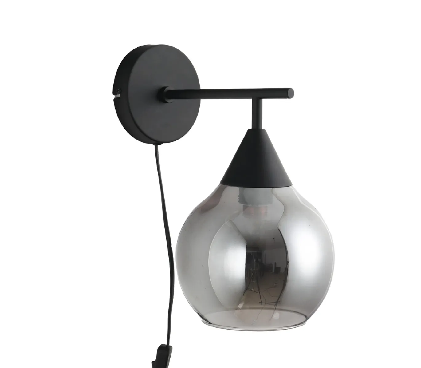 Wandlamp Pleun 1-Lichts Smoke Glas - Giga Meubel