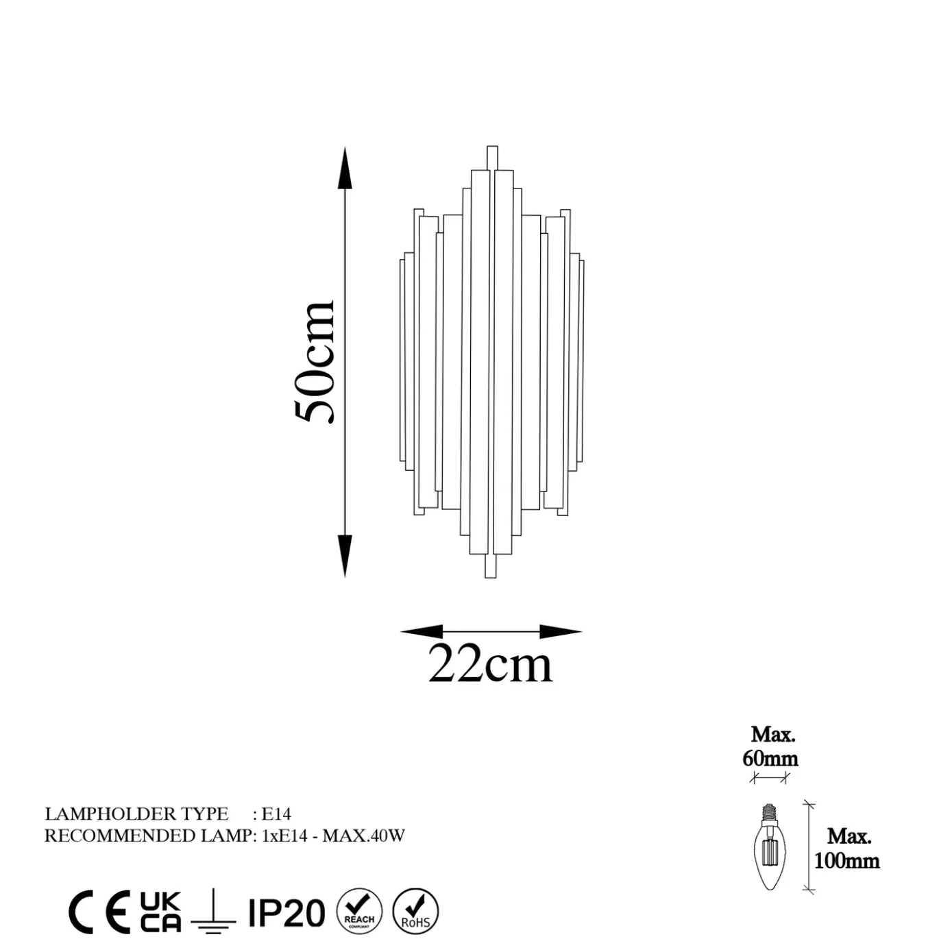 Wandlamp Reis Goud