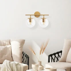 Wandlamp Roe 2-Lichts Shiny Goud