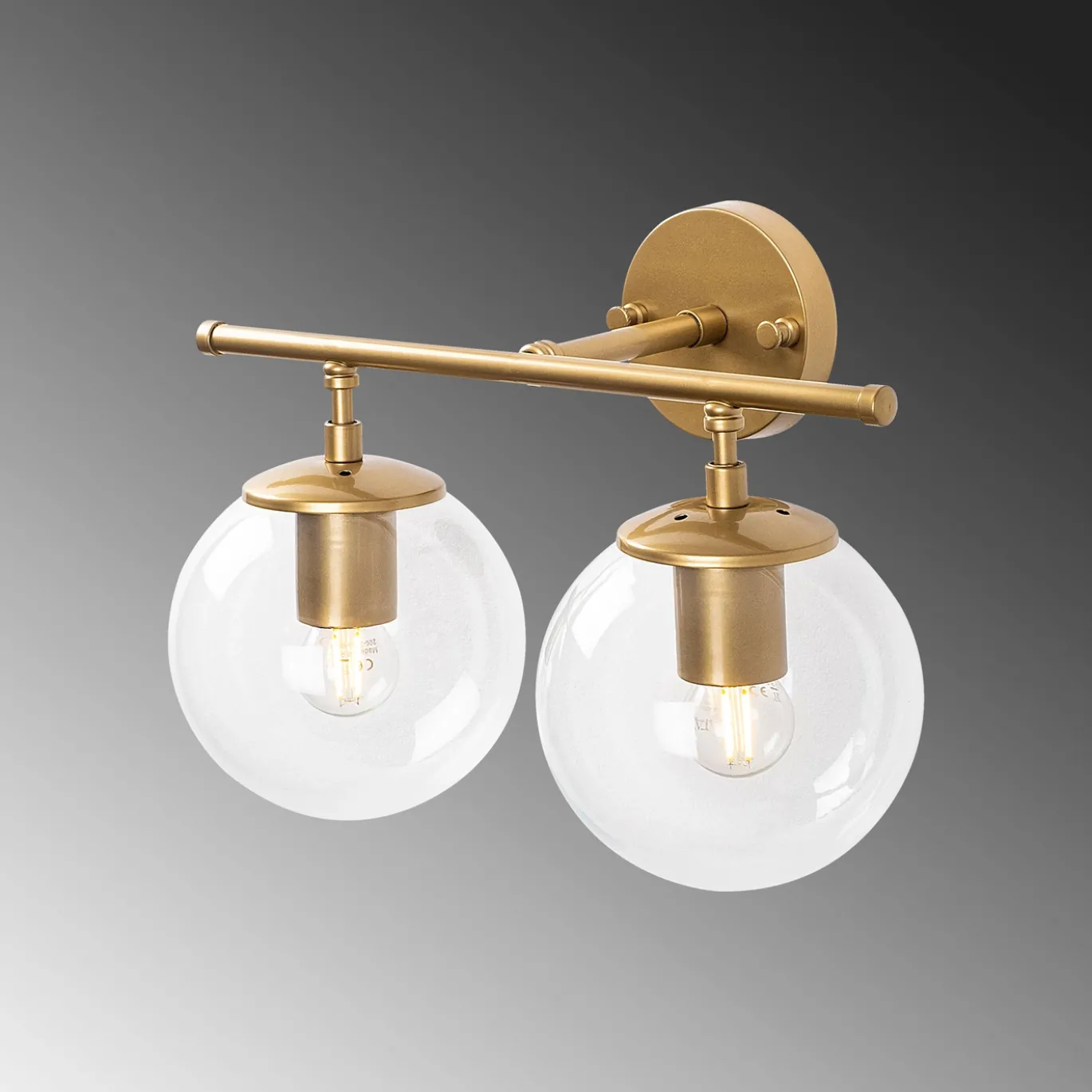 Wandlamp Roe 2-Lichts Shiny Goud