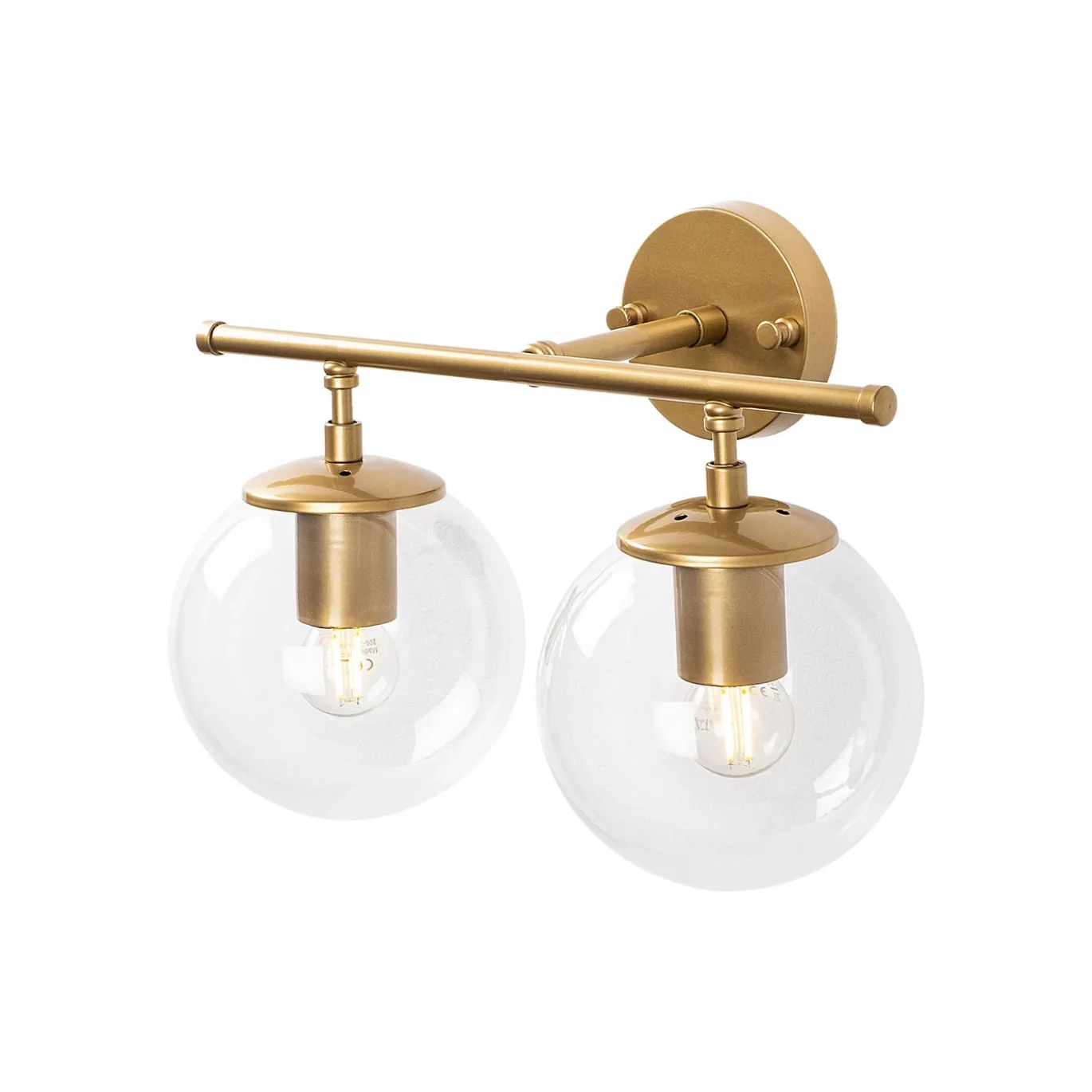 Wandlamp Roe 2-Lichts Shiny Goud