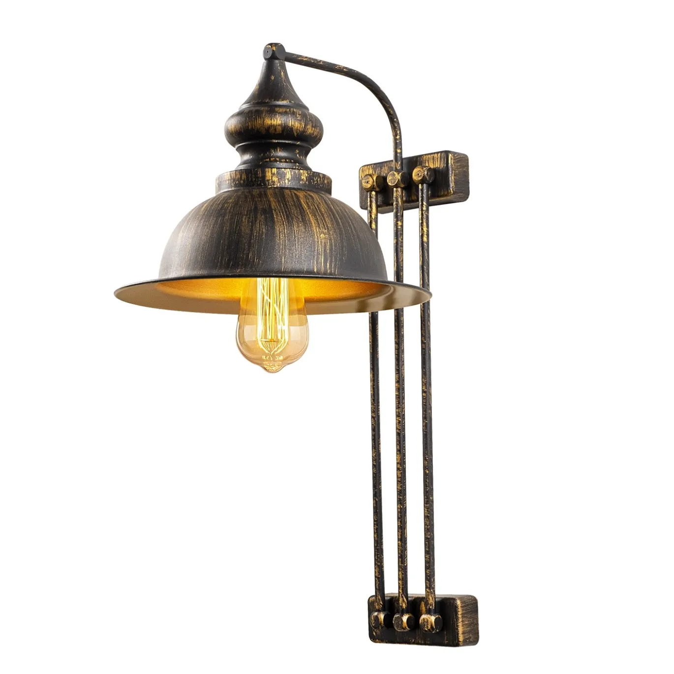 Wandlamp Saglam Antiek Zwart/Goud