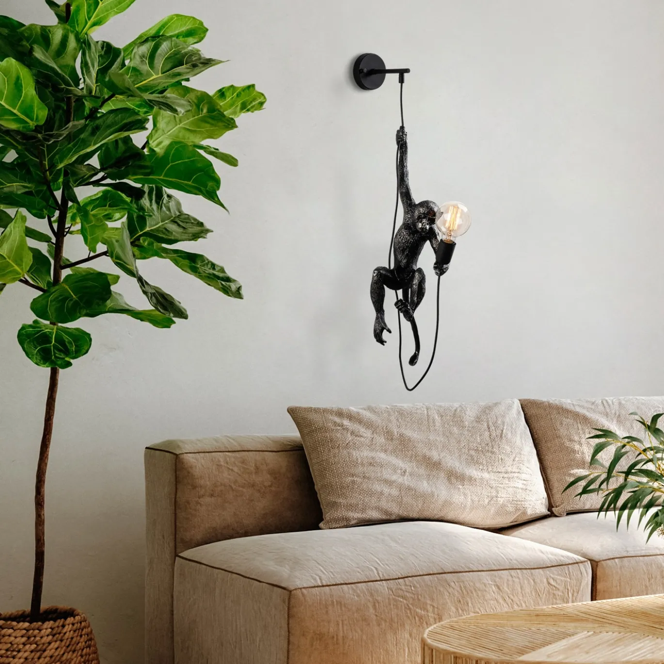 Wandlamp Singe Zwart