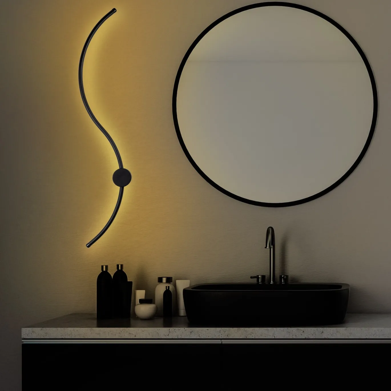 Wandlamp Uyan Zwart