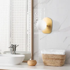 Wandlamp Well Goud/Wit