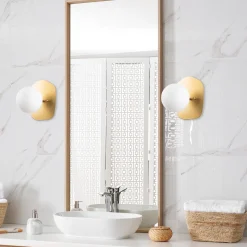 Wandlamp Well Goud/Wit