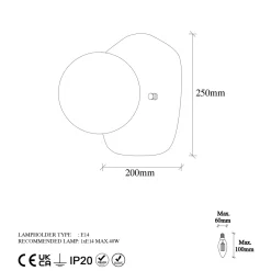 Wandlamp Well Goud/Wit