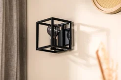Wandlamp Wes 1-Lichts Zwart - Giga Meubel