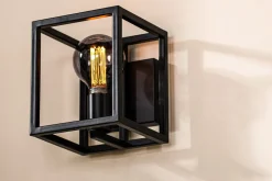Wandlamp Wes 1-Lichts Zwart - Giga Meubel