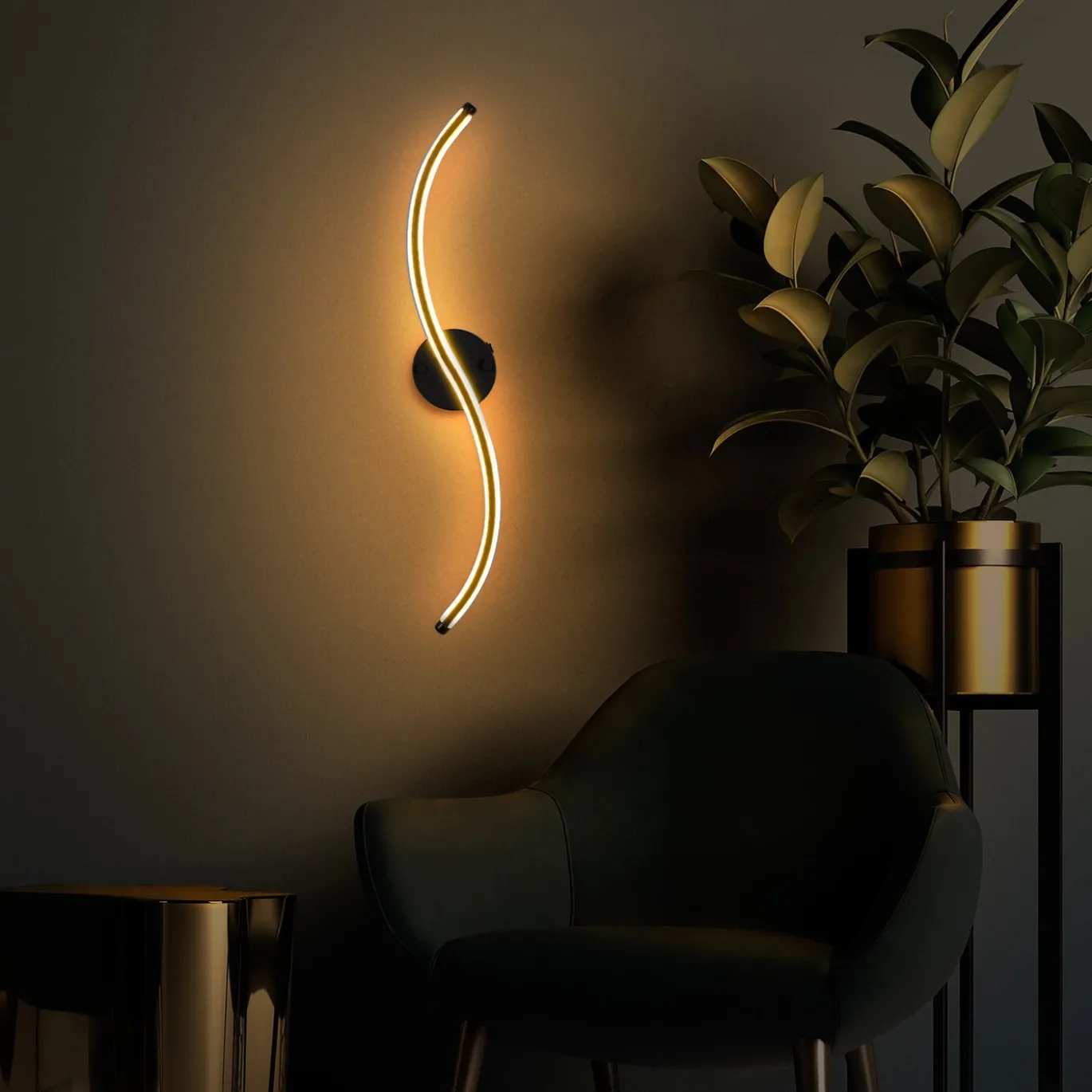Wandlamp Yilan Zwart