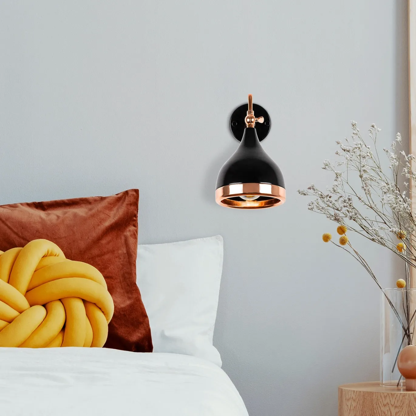 Wandlamp Yildo Zwart/Koper