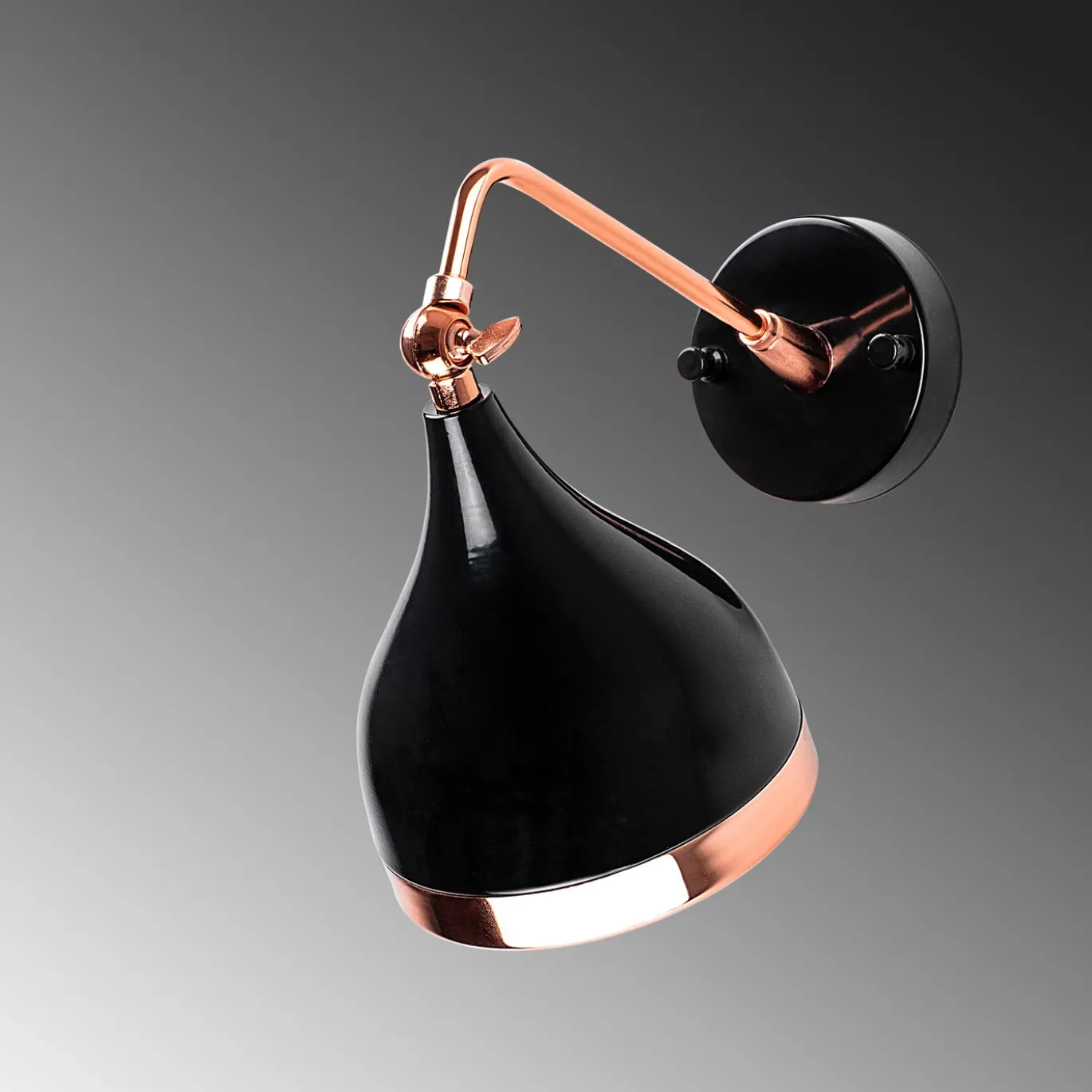 Wandlamp Yildo Zwart/Koper