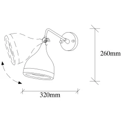 Wandlamp Yildo Zwart/Koper