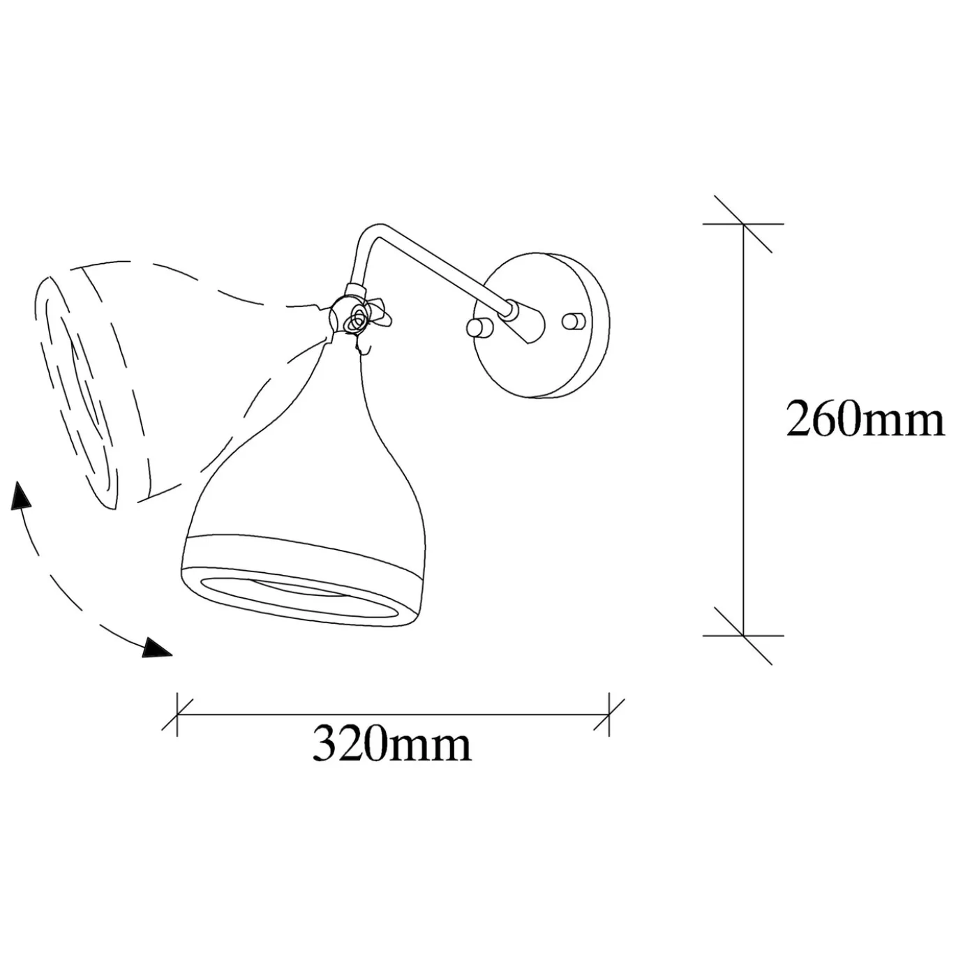 Wandlamp Yildo Zwart/Koper