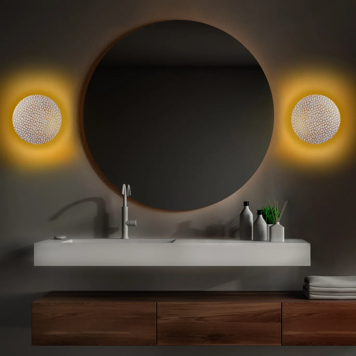 Wandlamp Yosma Cell Wit/Goud