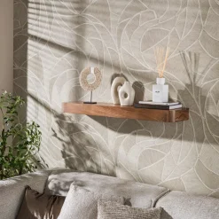 Wandplank Carve Acaciahout Bruin 100cm - Giga Meubel