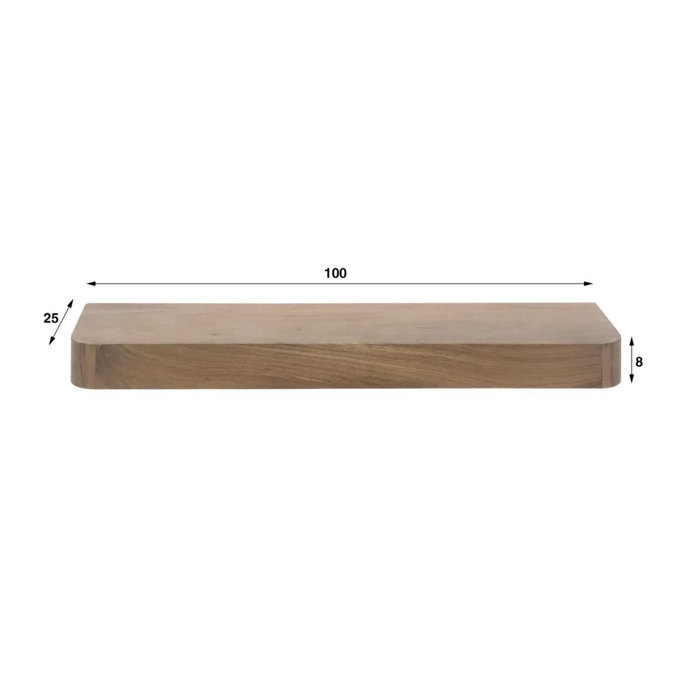 Wandplank Carve Acaciahout Bruin 100cm - Giga Meubel