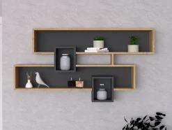 Wandplank Karen Melamine Saffier Antraciet