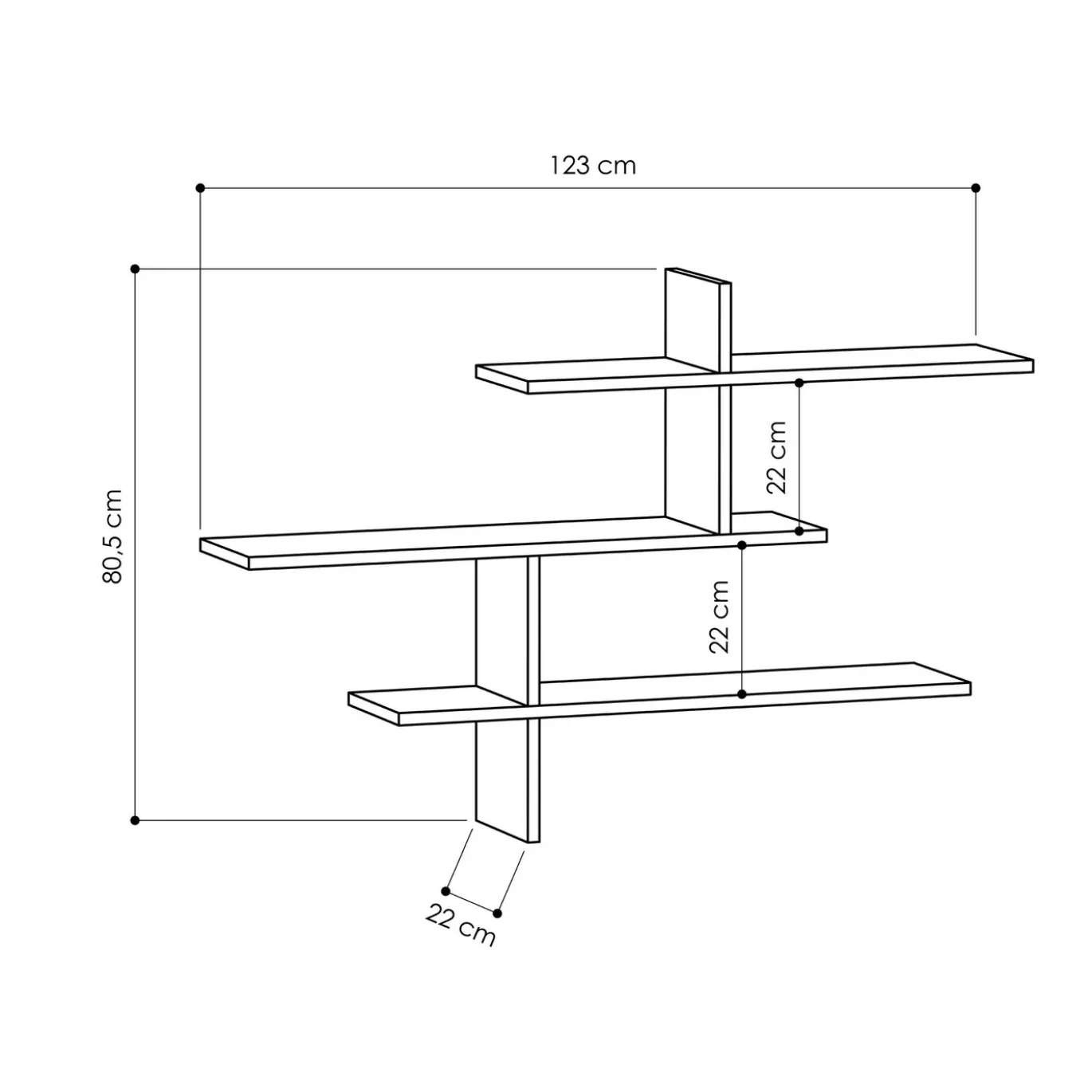 Wandplank Leo Melamine Naturel