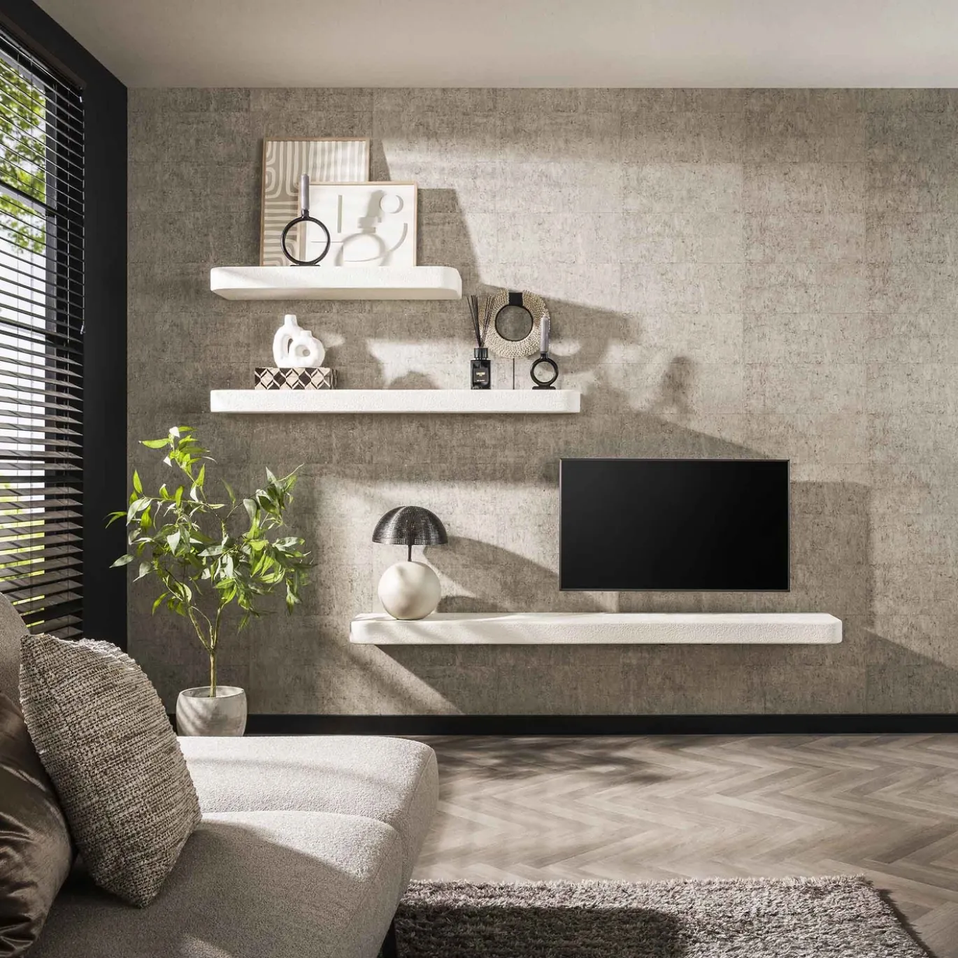 Wandplank Stone Marmer Composiet 100cm - Giga Meubel