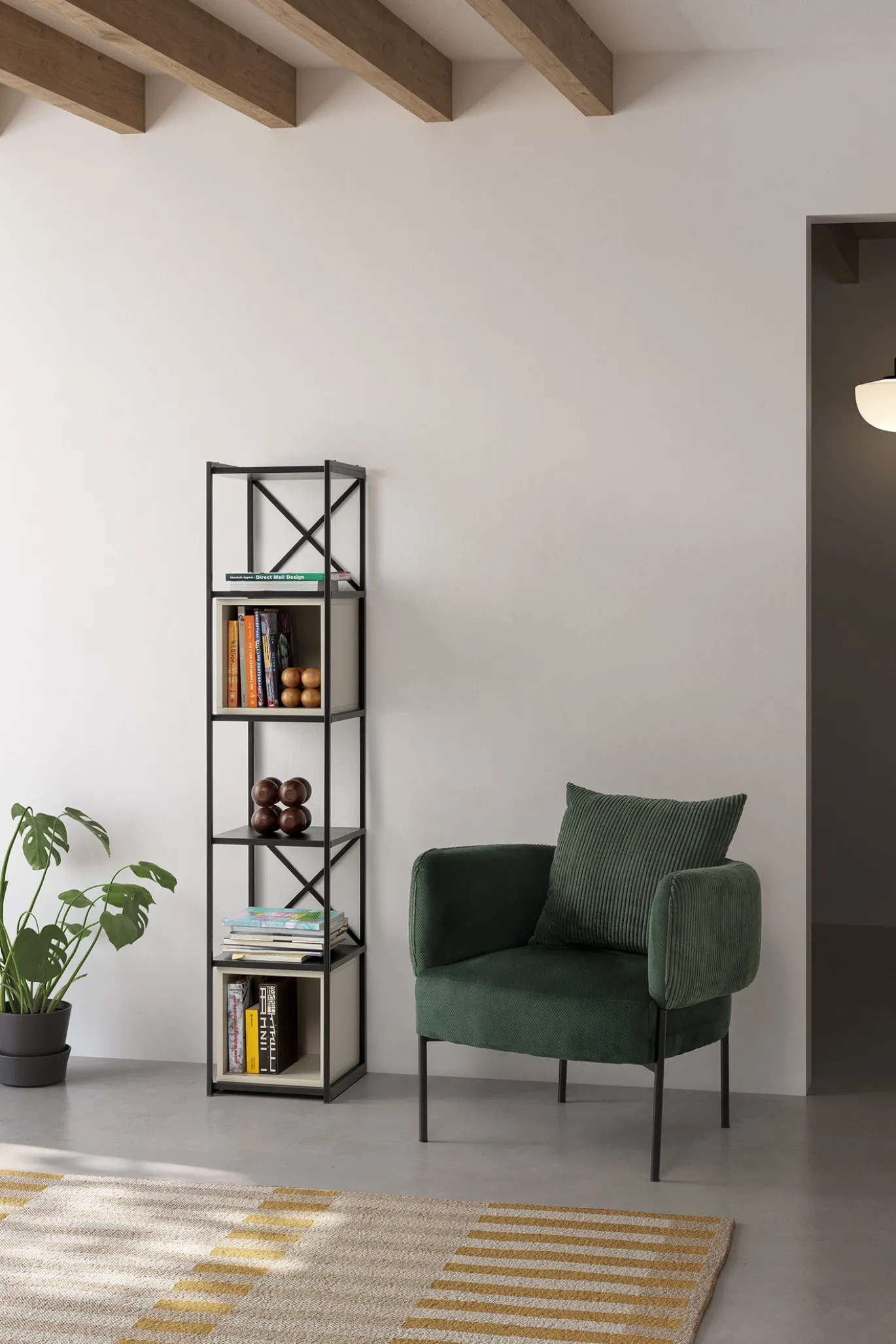 Wandrek Anya 180x36cm Zwart/Crème - Giga Meubel