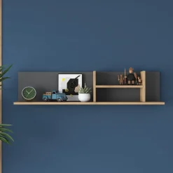 Wandschap Akbez Walnoot/Antraciet