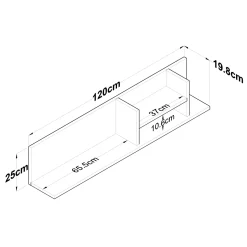Wandschap Akbez Walnoot/Antraciet