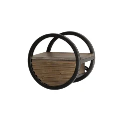 Wandschap Circular 1 lade Ø30cm Acacia Bruin - Giga Meubel
