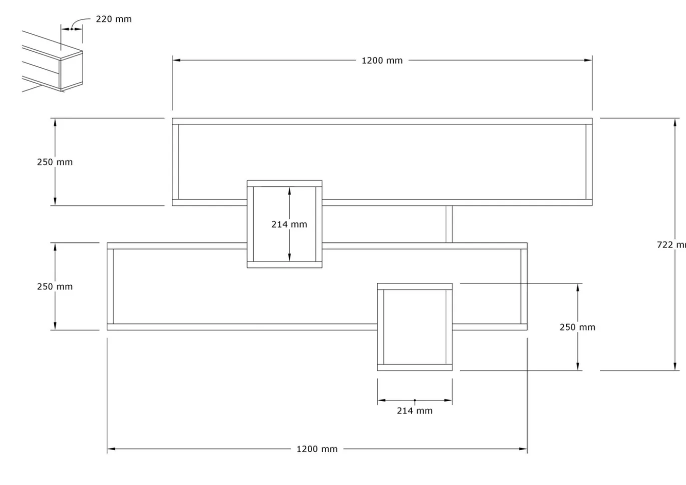 Wandschap Karen Antraciet/Walnoot 120cm