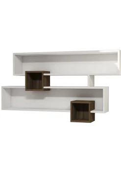Wandschap Karen Wit/Walnoot 120cm
