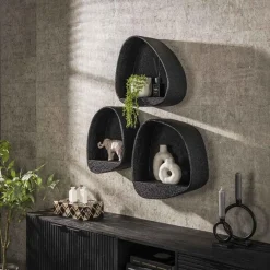 Wandschap Metallic Druppel Grijs - Giga Meubel