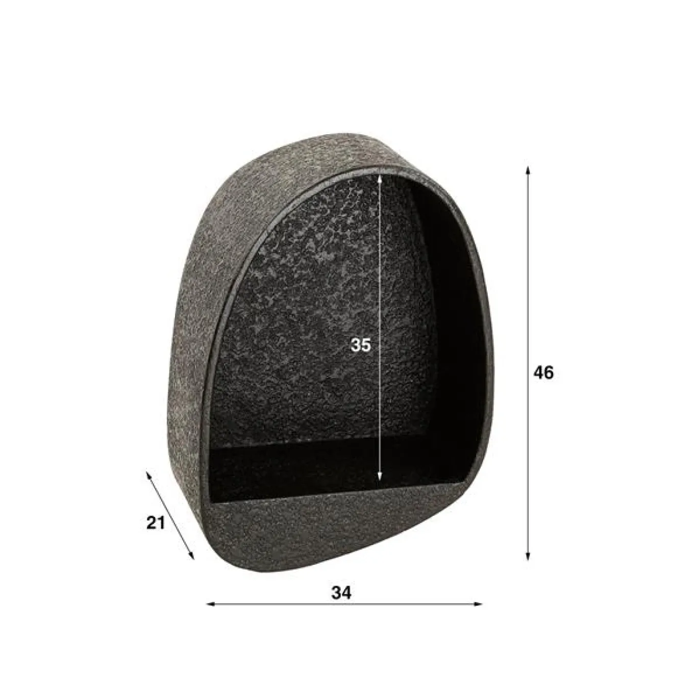Wandschap Metallic Druppel Grijs - Giga Meubel