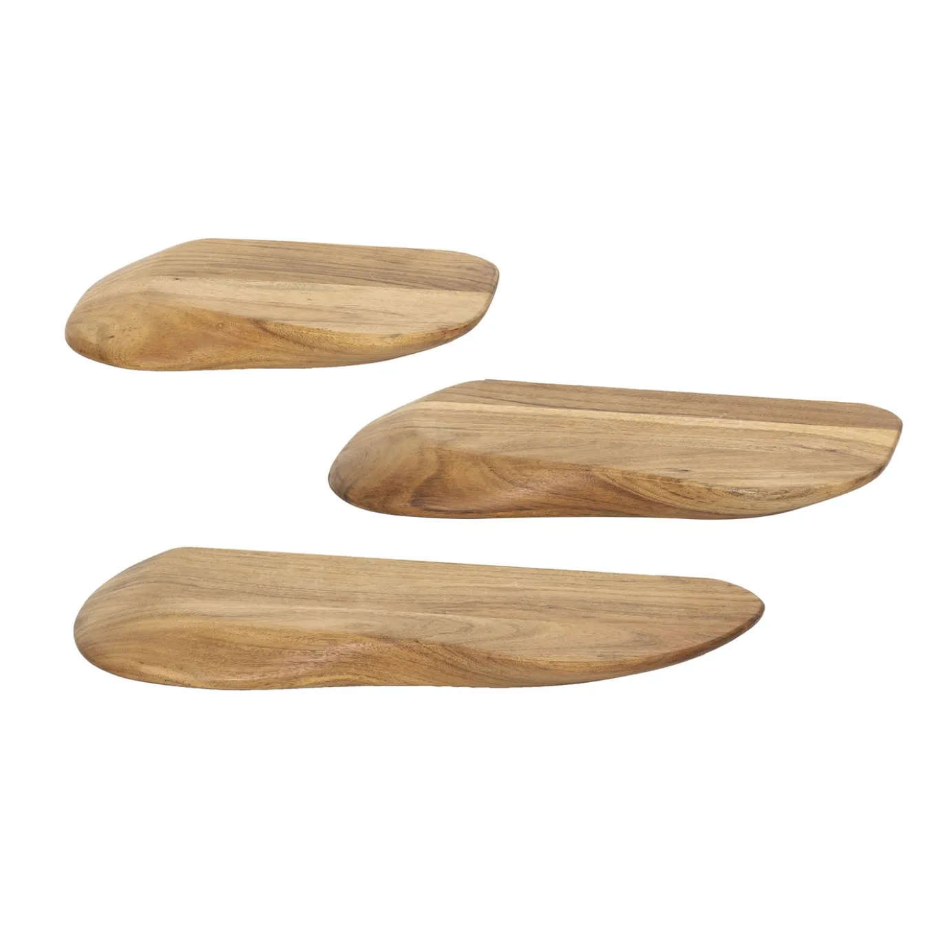 Wandschap Organic Acaciahout Naturel Set van 3 - Giga Meubel