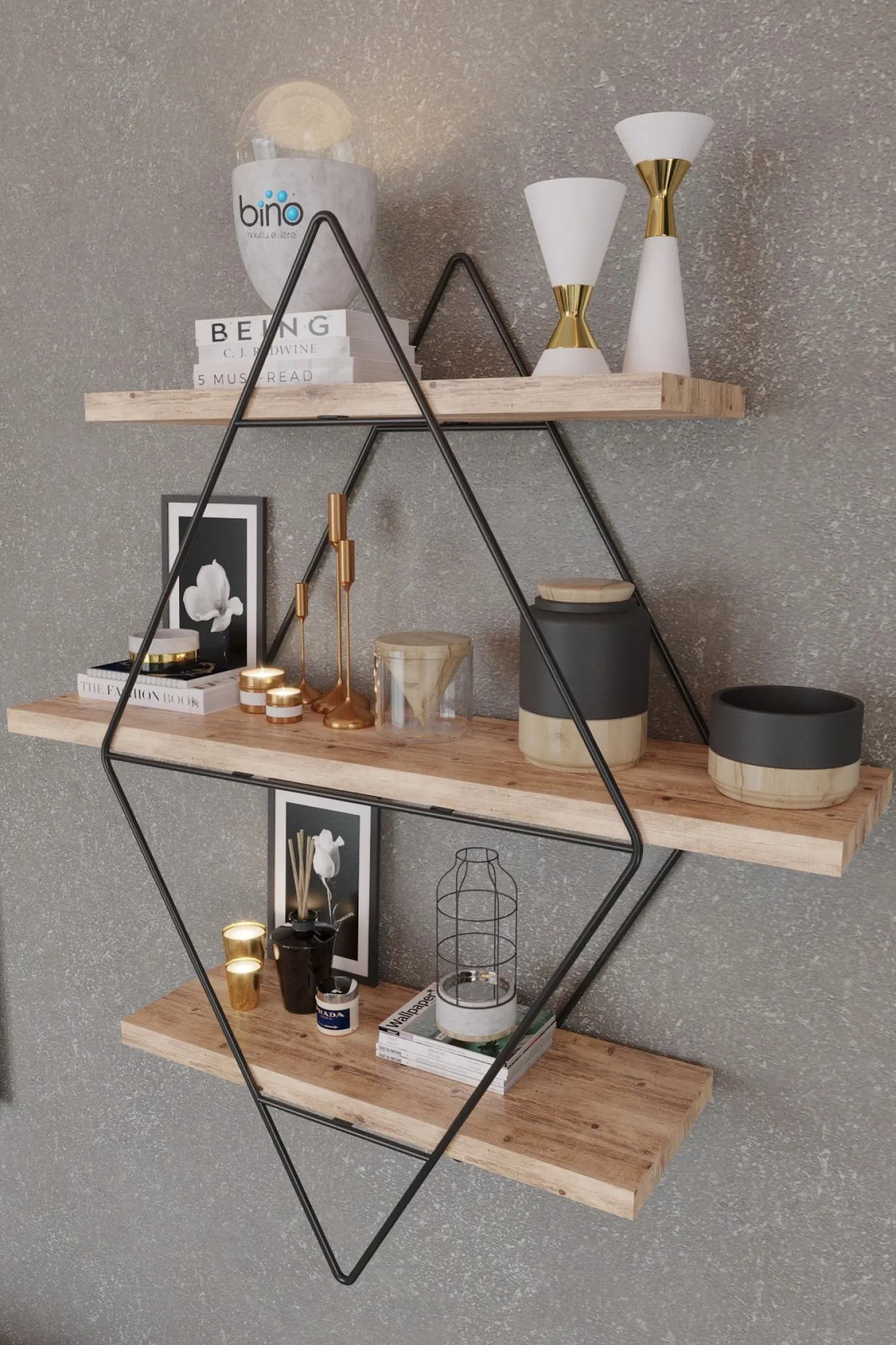 Wandschap Prizma Zwart