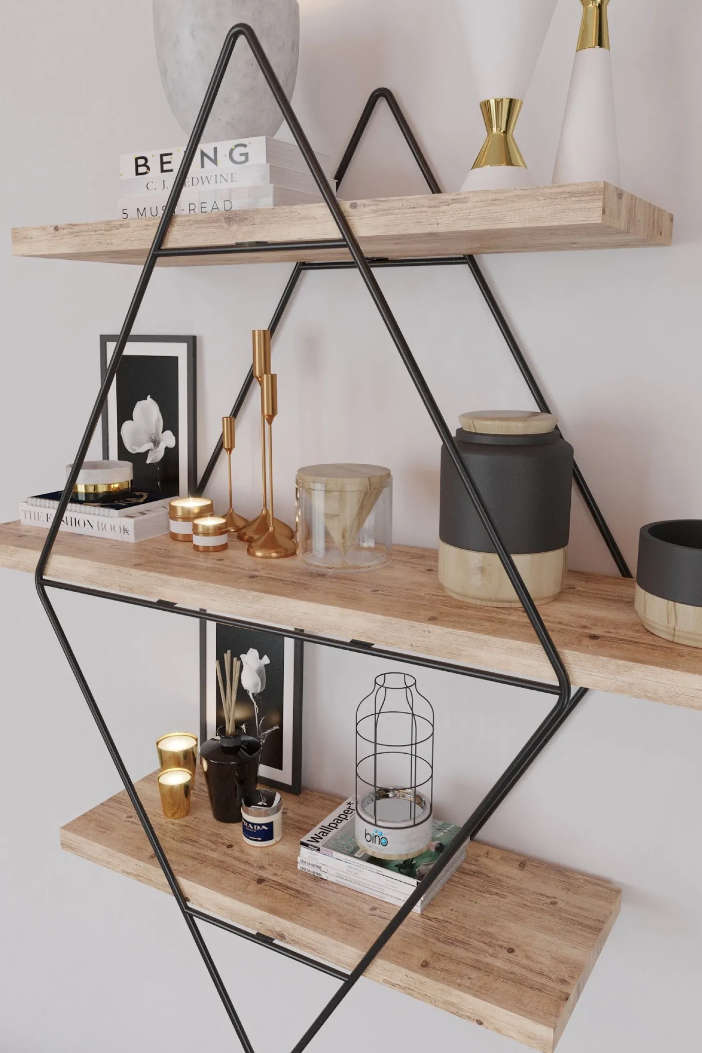 Wandschap Prizma Zwart