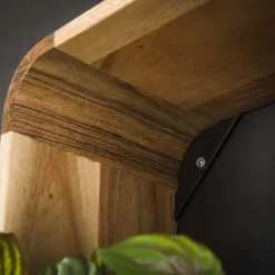 Wandschap Set van 3 Vierkant Massief Acaciahout Naturel - Giga Meubel
