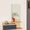 Wandspiegel Rozella Naturel/Antraciet met Lade